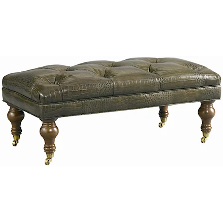 Sherwood Ottoman with Turned Legs witth Casters